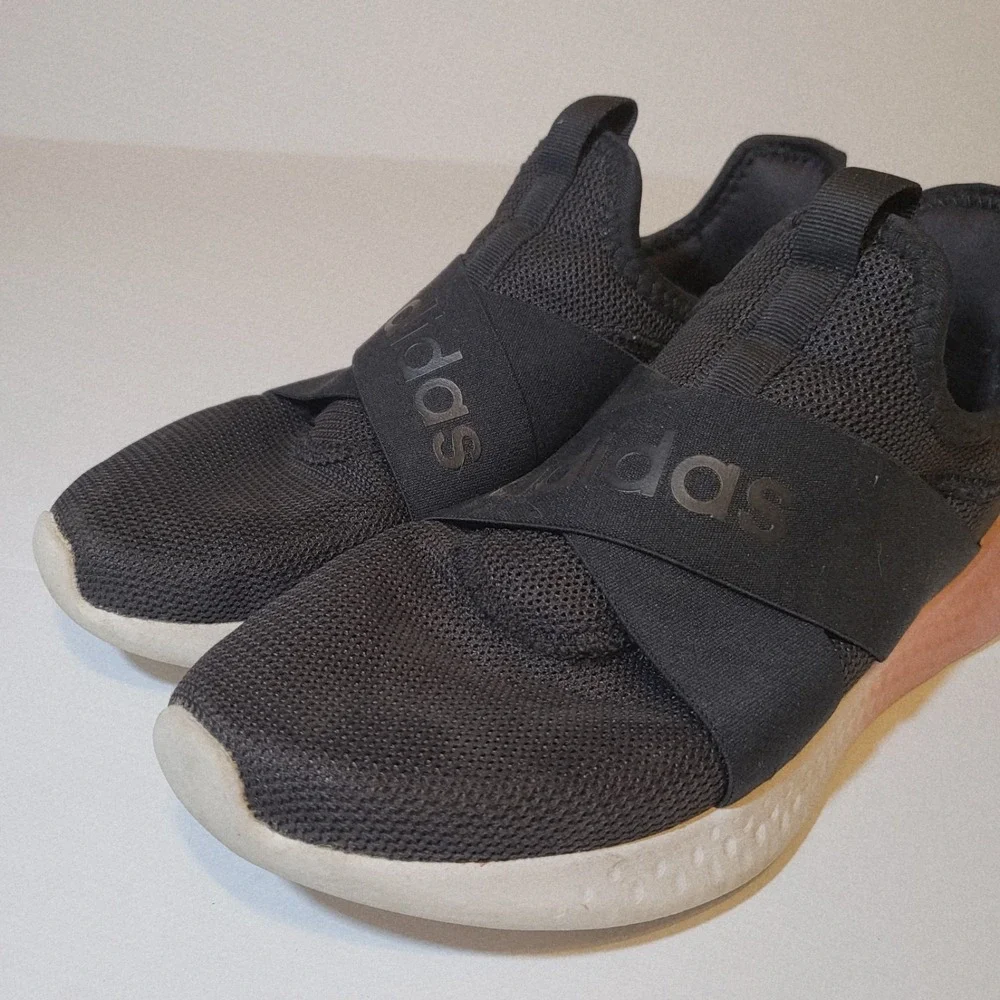 Adidas Puremotion Adapt Slip On Sneakers Women's Black Athletic Shoes SZ 8.5